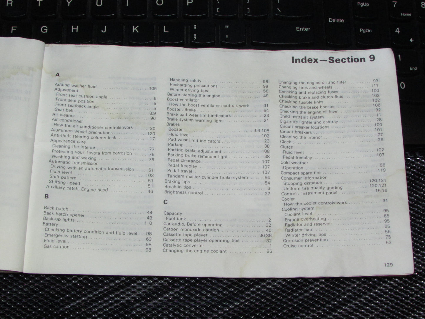 Toyota Celica (1985) Owners Manual