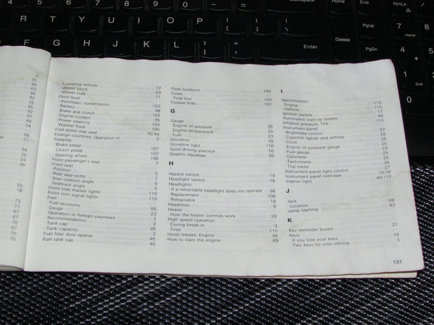 Toyota Celica (1985) Owners Manual