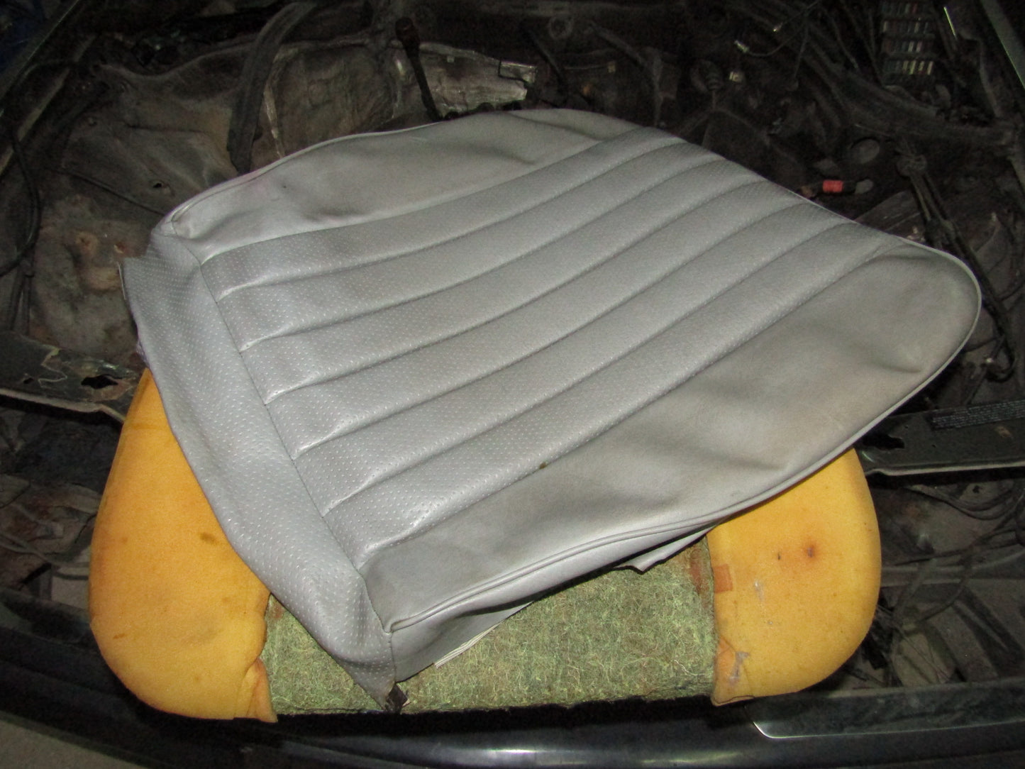 86-93 Mercedes Benz 300E OEM Front Bottom Seat Leather Skin Cover - Left