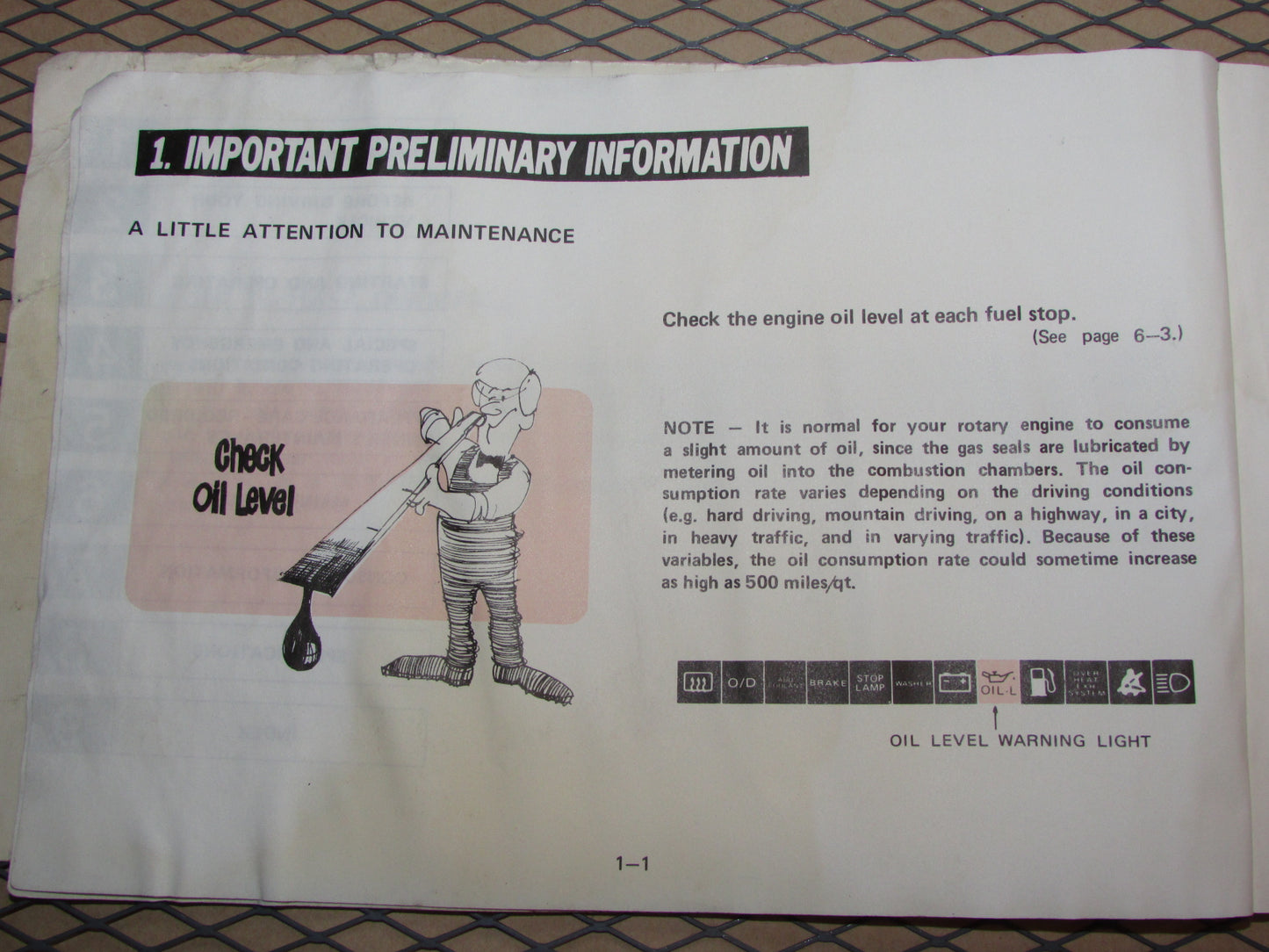 Mazda RX7 (1984) Owners Manual