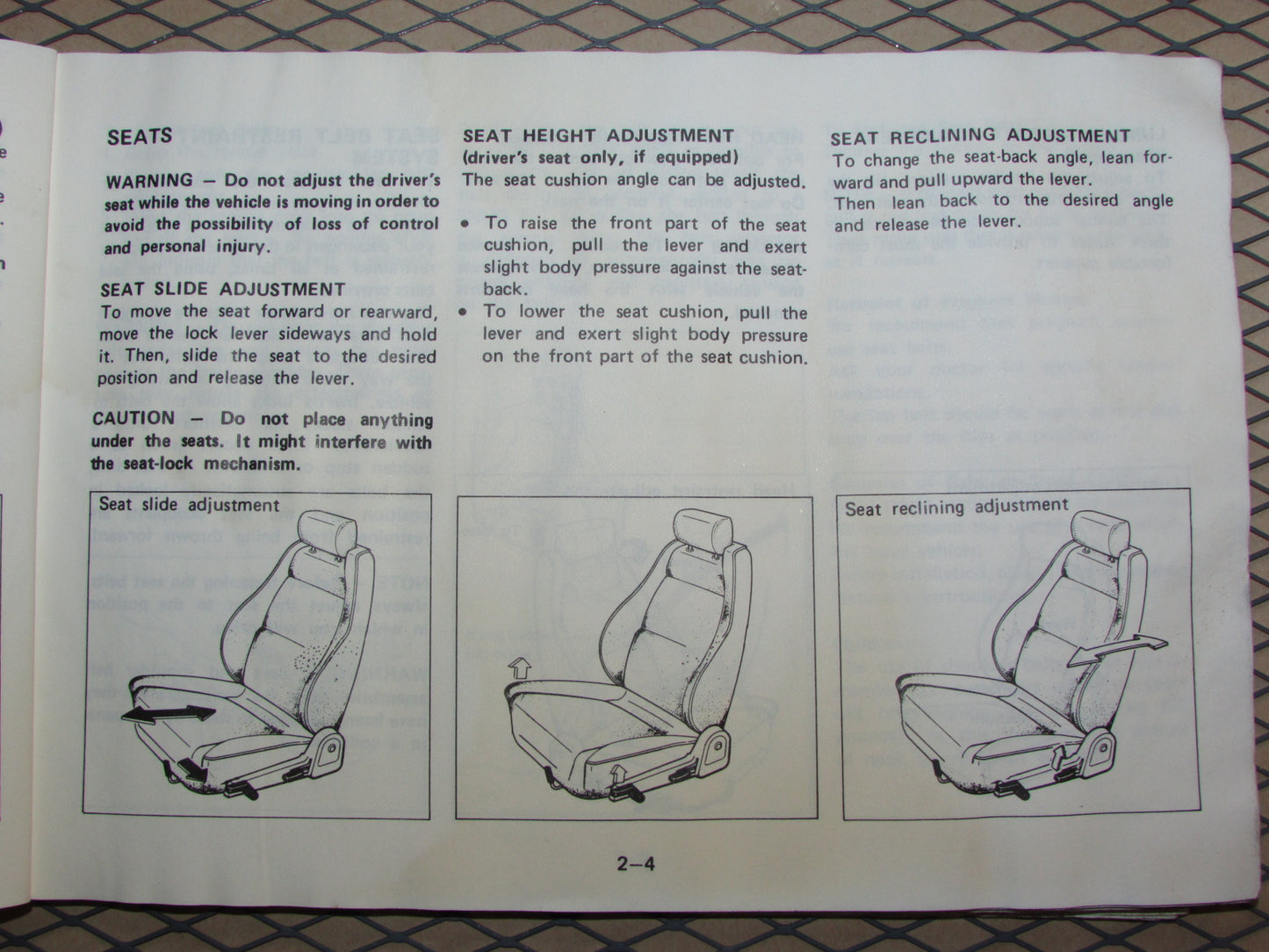 Mazda RX7 (1984) Owners Manual