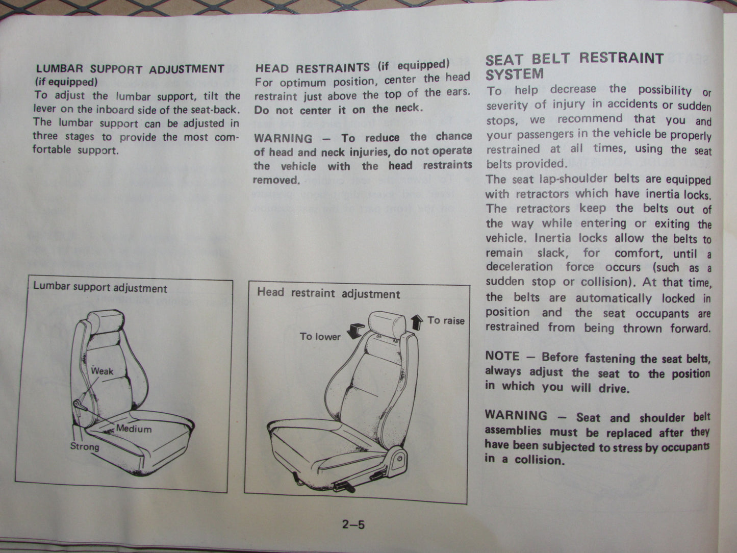 Mazda RX7 (1984) Owners Manual