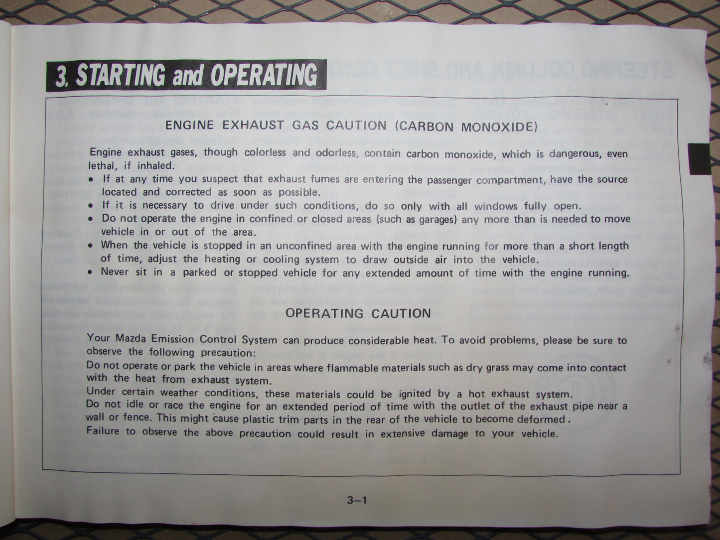 Mazda RX7 (1984) Owners Manual