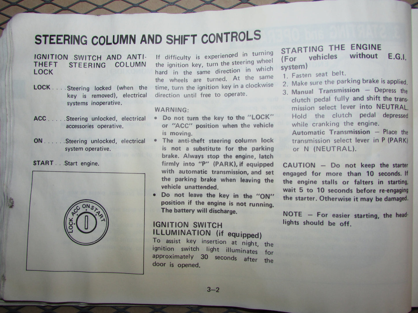 Mazda RX7 (1984) Owners Manual