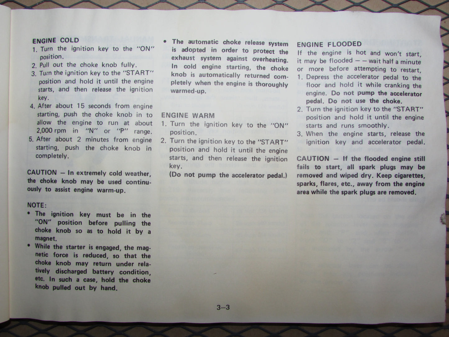 Mazda RX7 (1984) Owners Manual