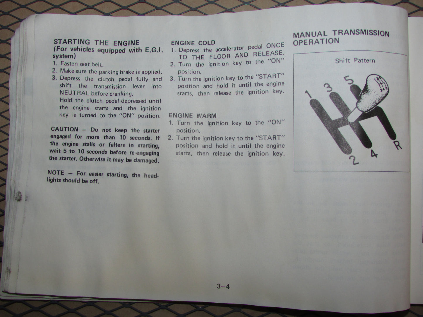 Mazda RX7 (1984) Owners Manual