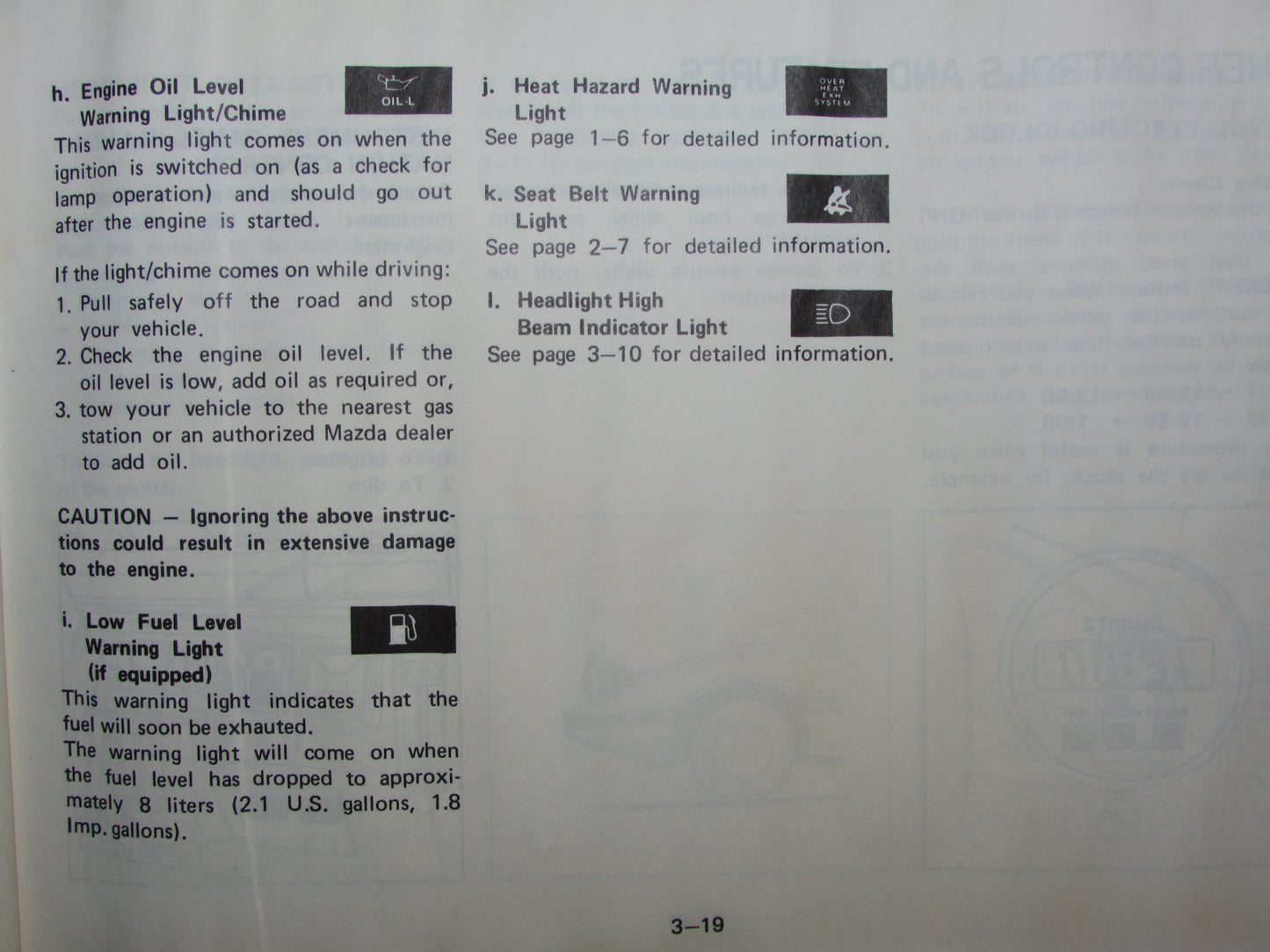 Mazda RX7 (1984) Owners Manual