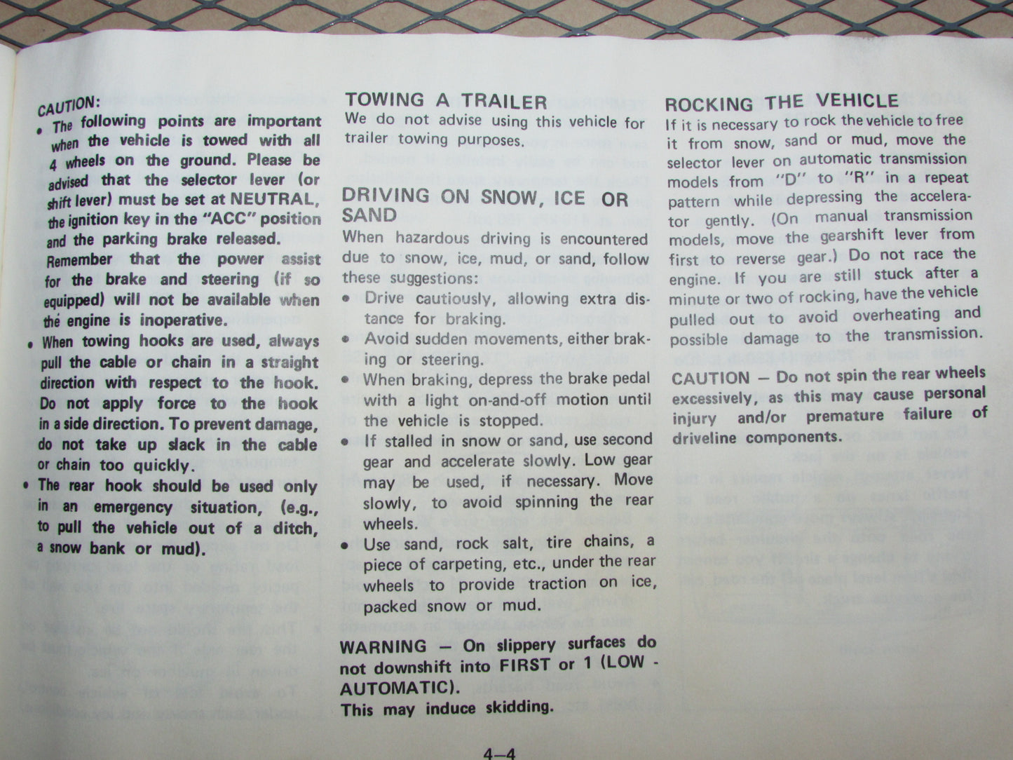 Mazda RX7 (1984) Owners Manual