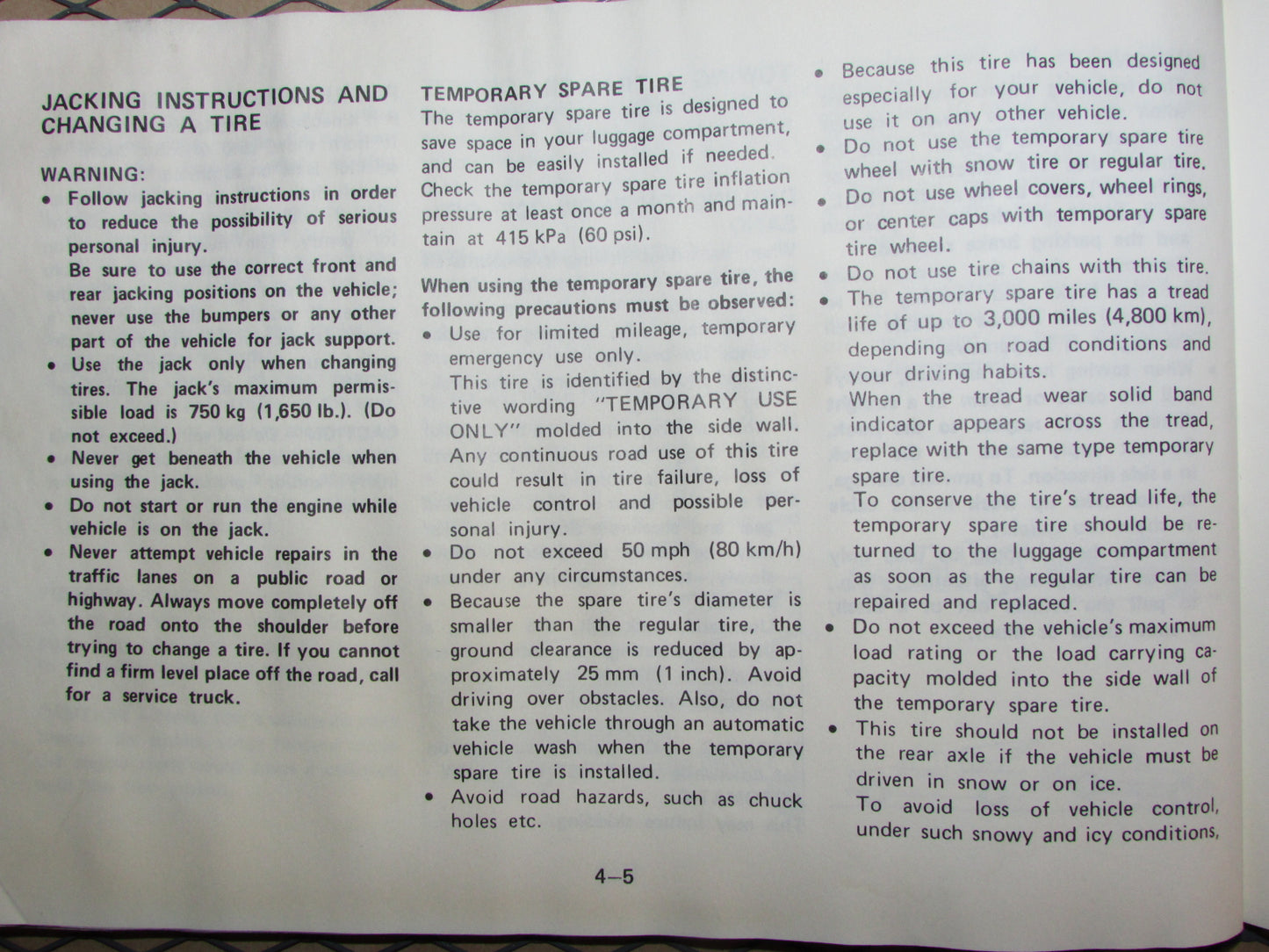 Mazda RX7 (1984) Owners Manual