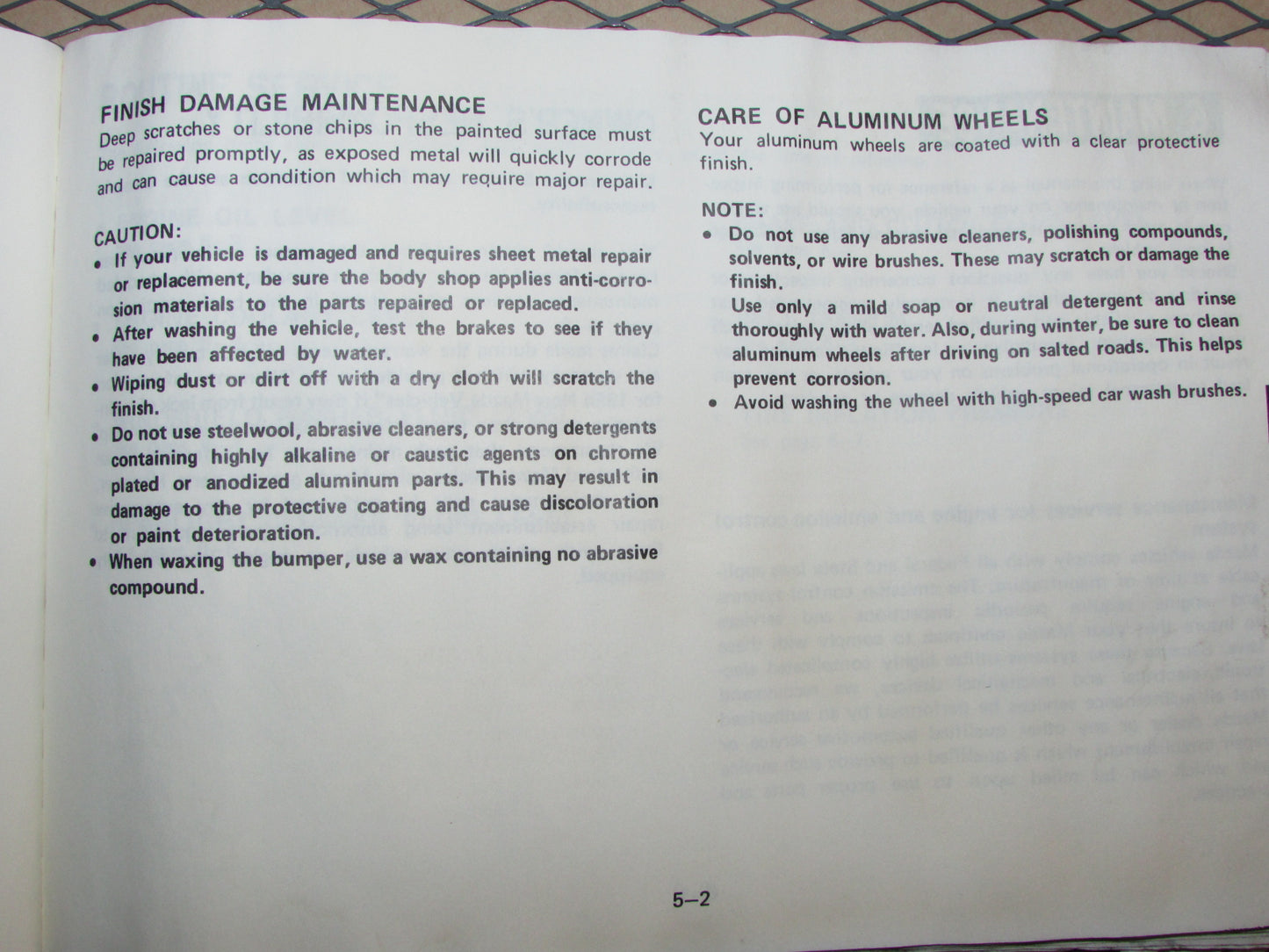 Mazda RX7 (1984) Owners Manual