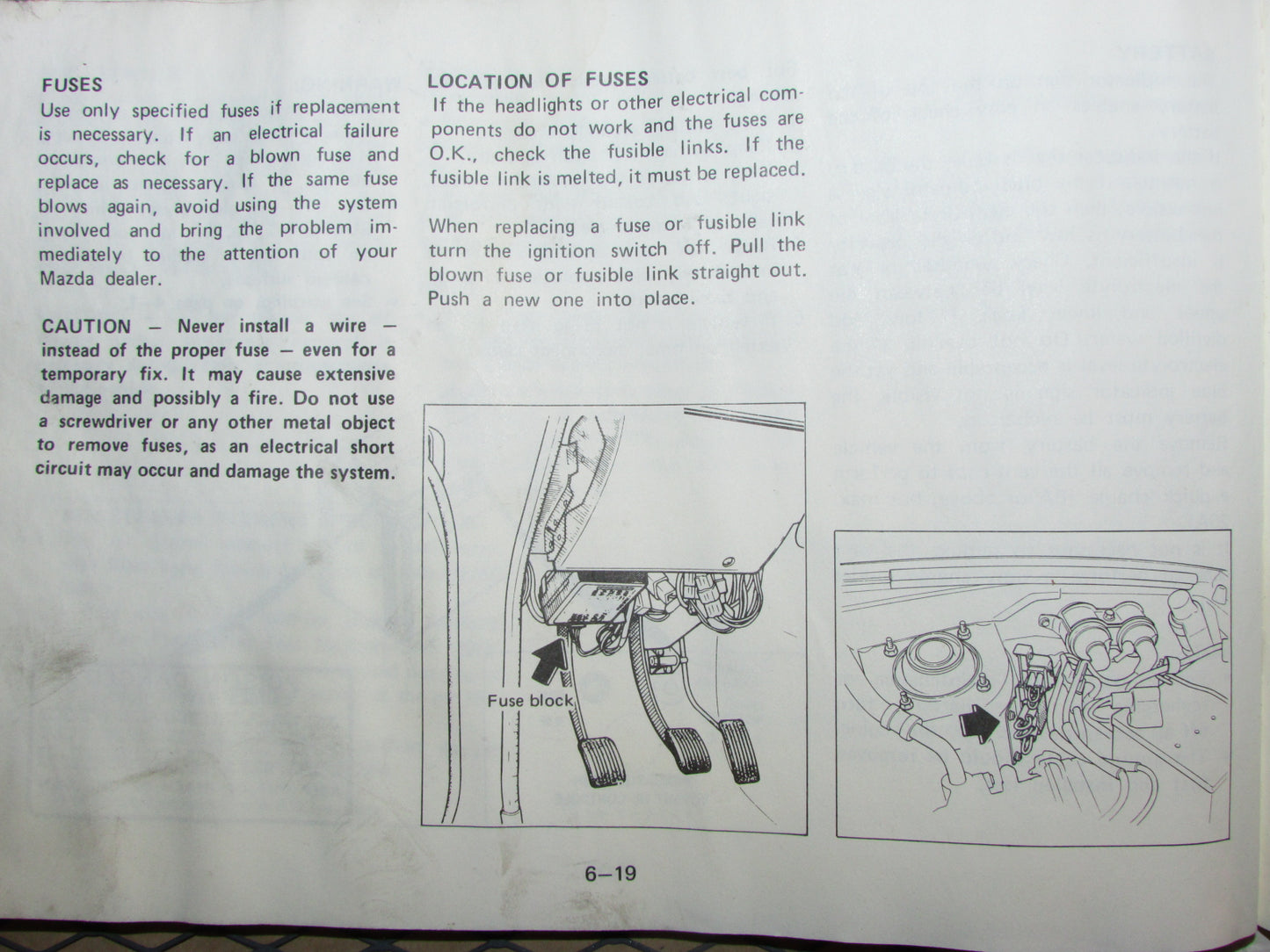 Mazda RX7 (1984) Owners Manual