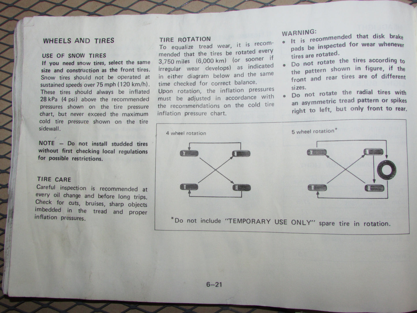 Mazda RX7 (1984) Owners Manual