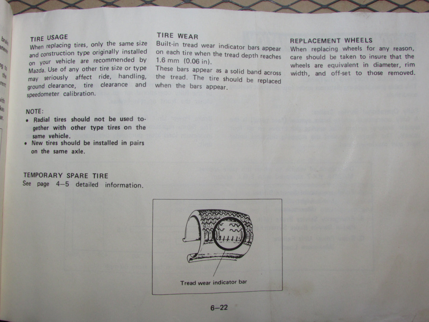 Mazda RX7 (1984) Owners Manual