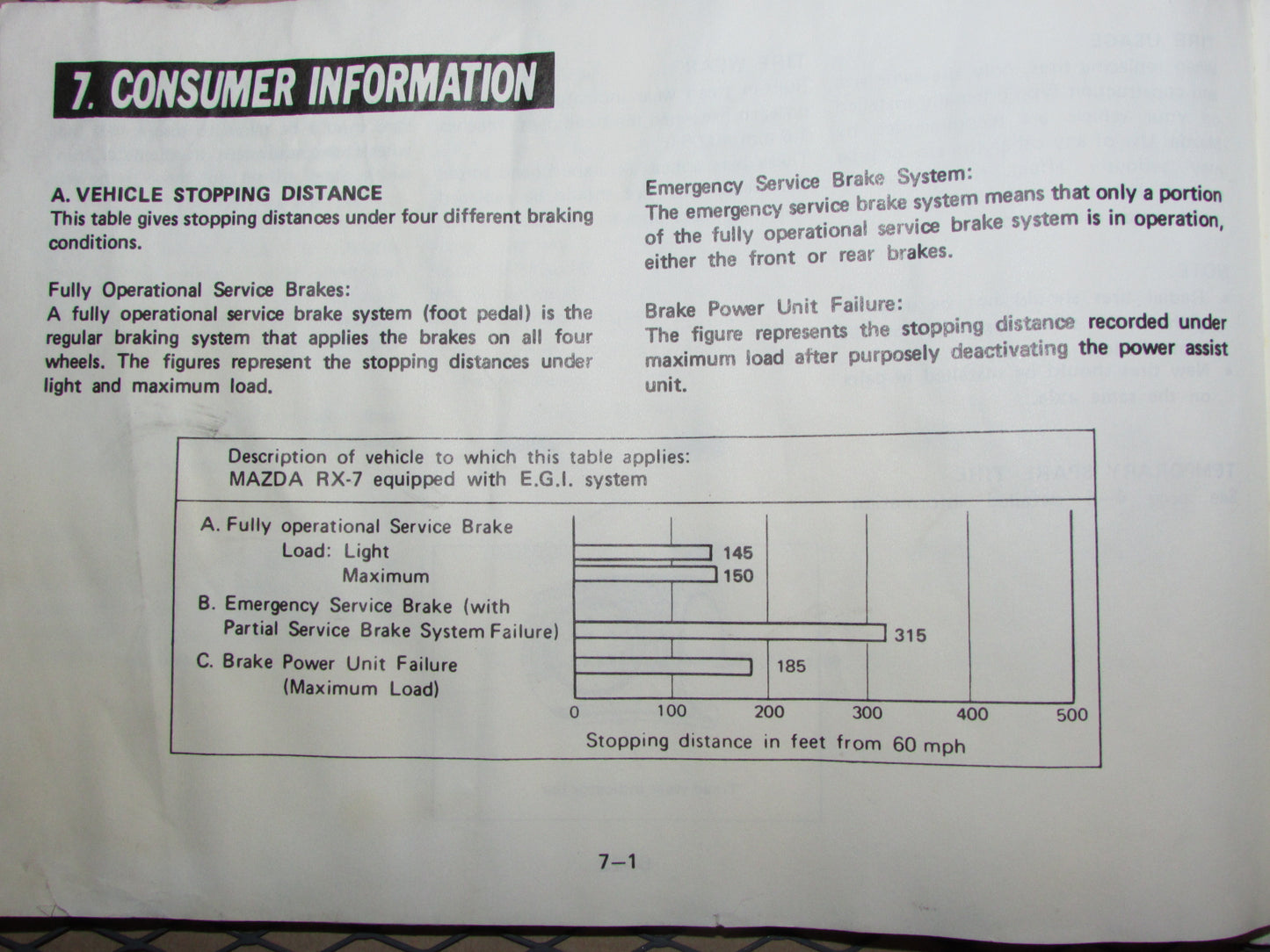Mazda RX7 (1984) Owners Manual