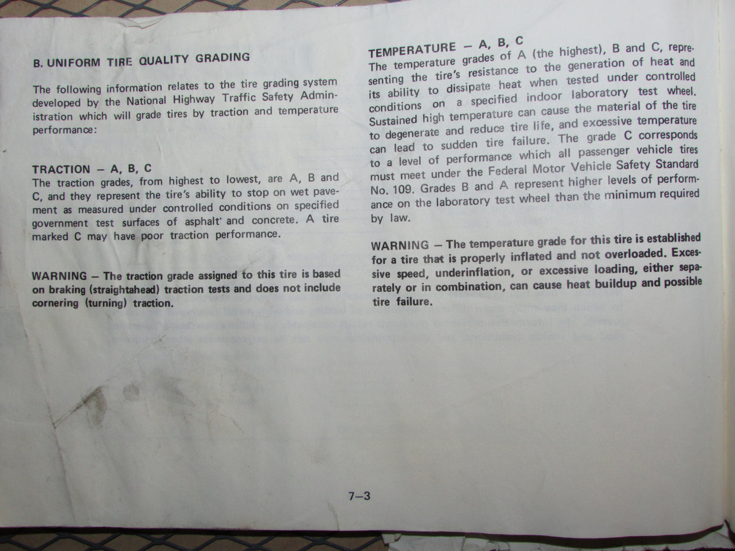 Mazda RX7 (1984) Owners Manual