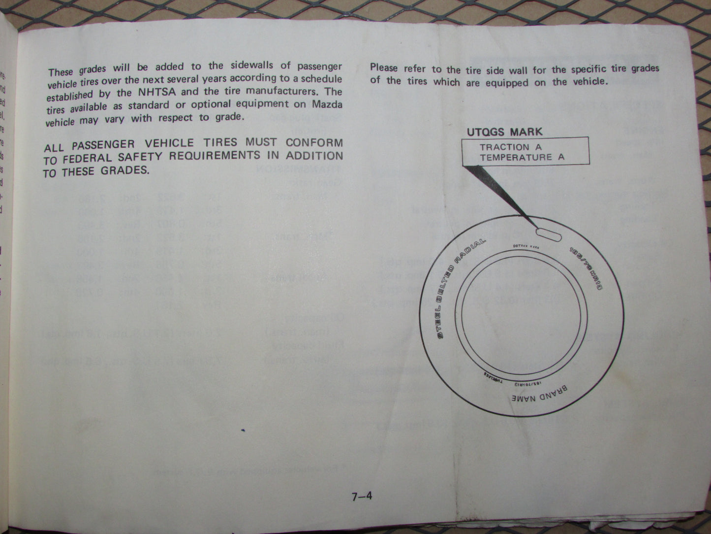 Mazda RX7 (1984) Owners Manual