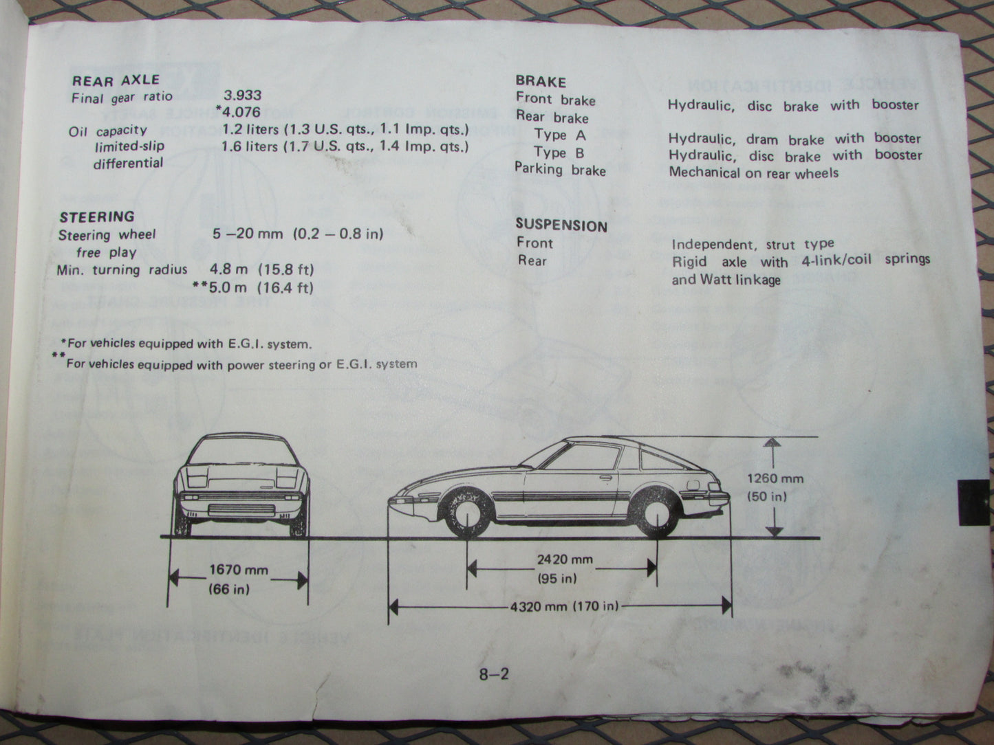 Mazda RX7 (1984) Owners Manual