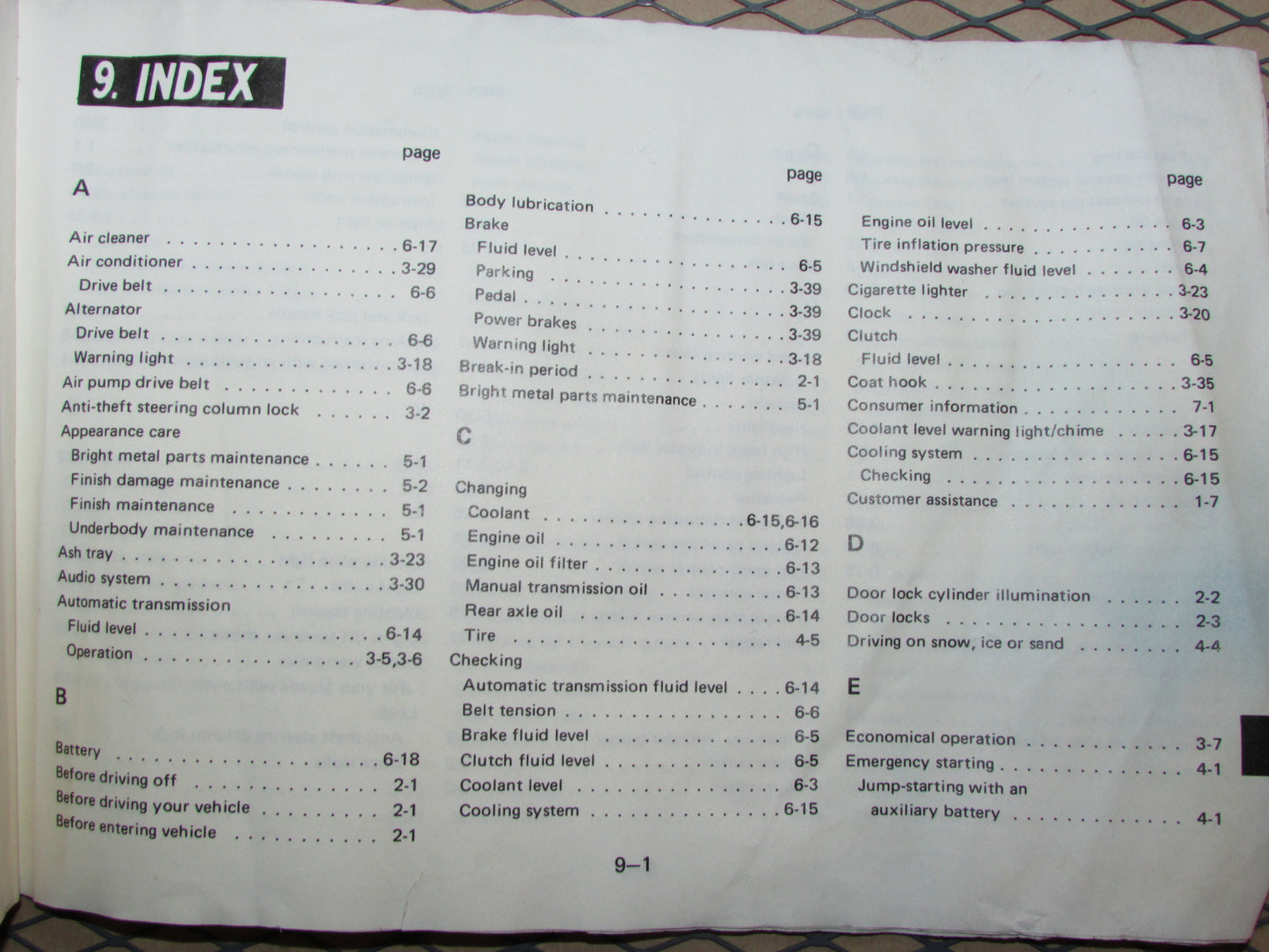 Mazda RX7 (1984) Owners Manual