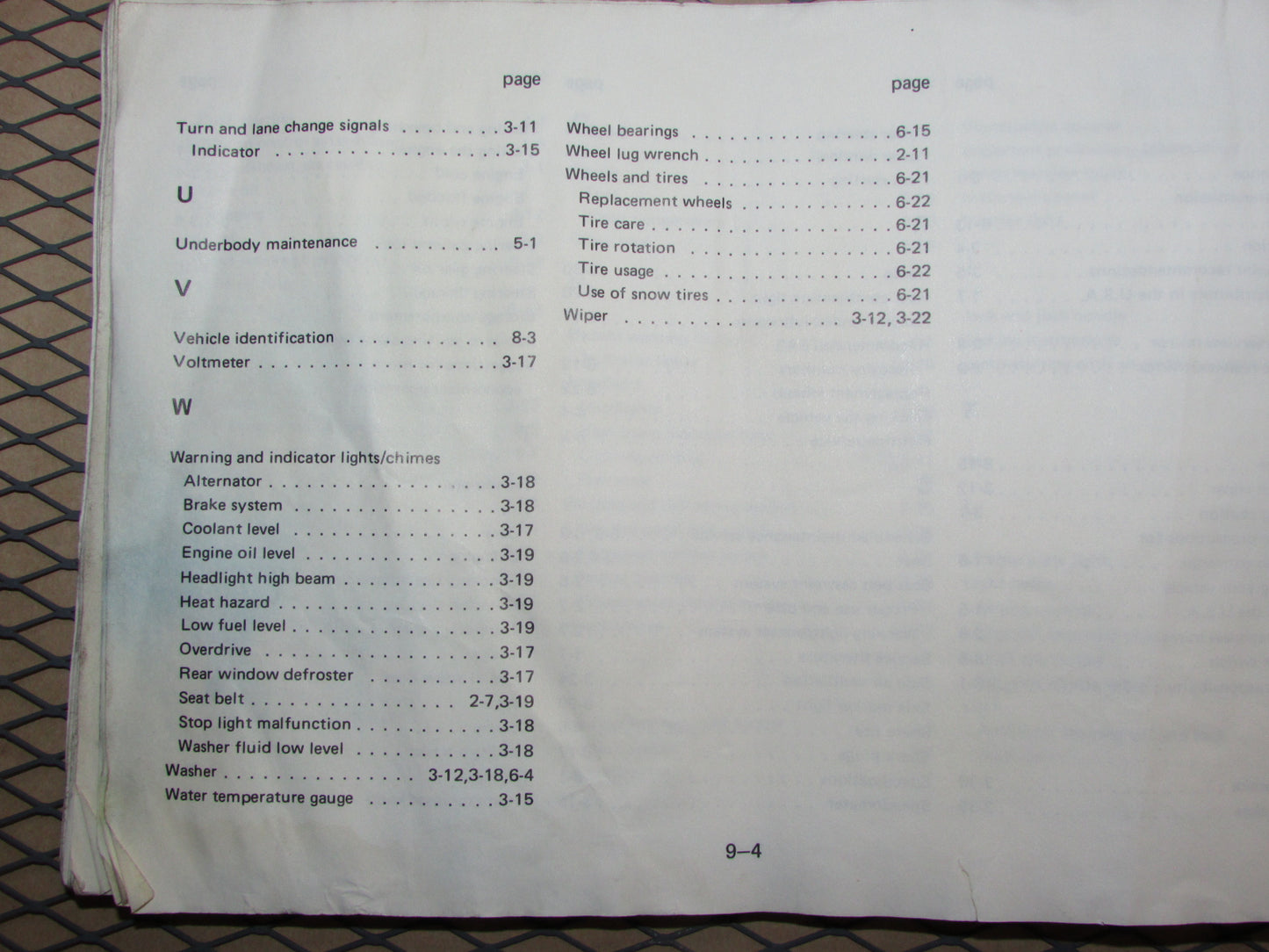 Mazda RX7 (1984) Owners Manual