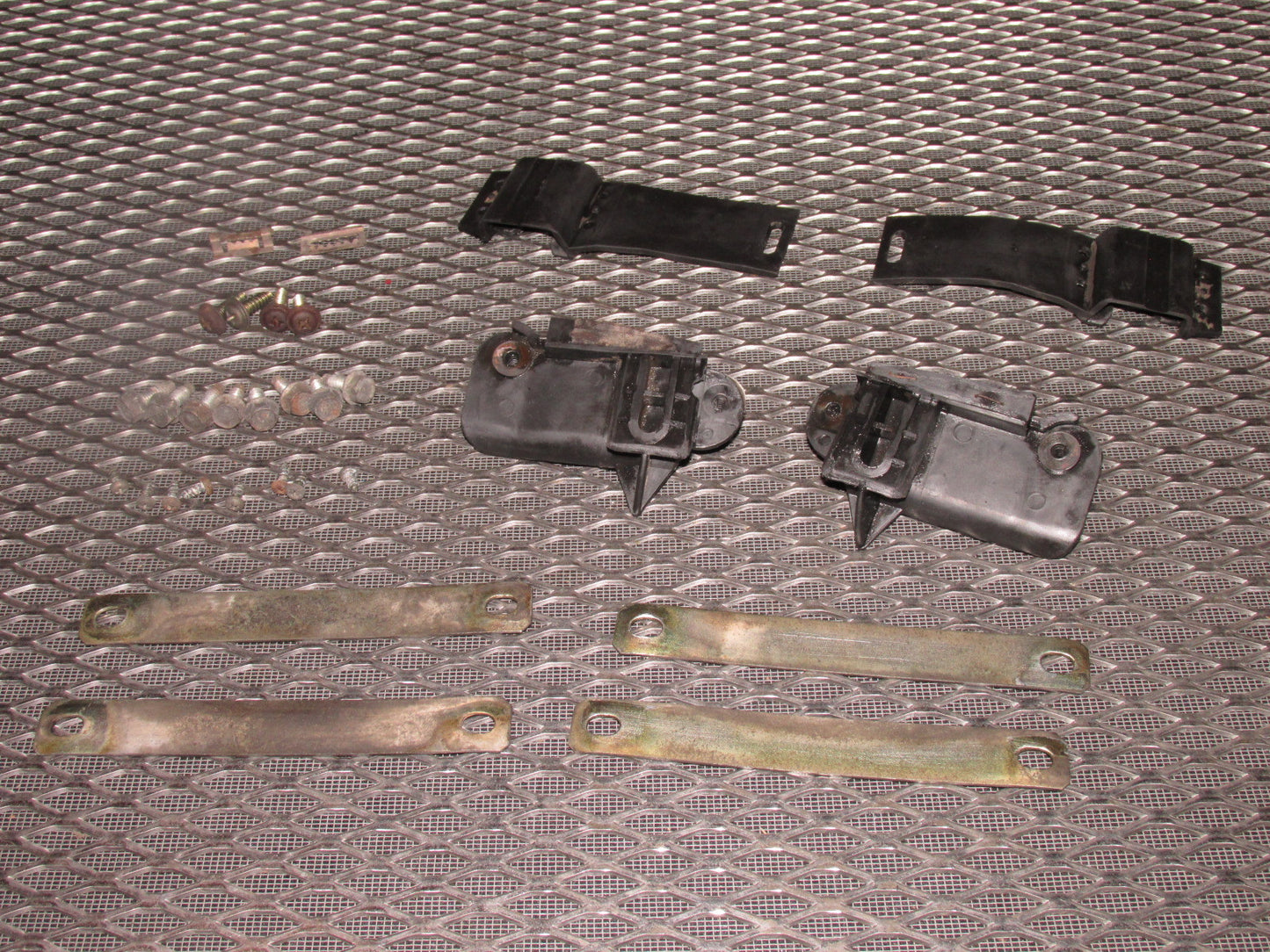 84 85 Mazda RX7 OEM Rear Bumper Mounting Bracket - Set