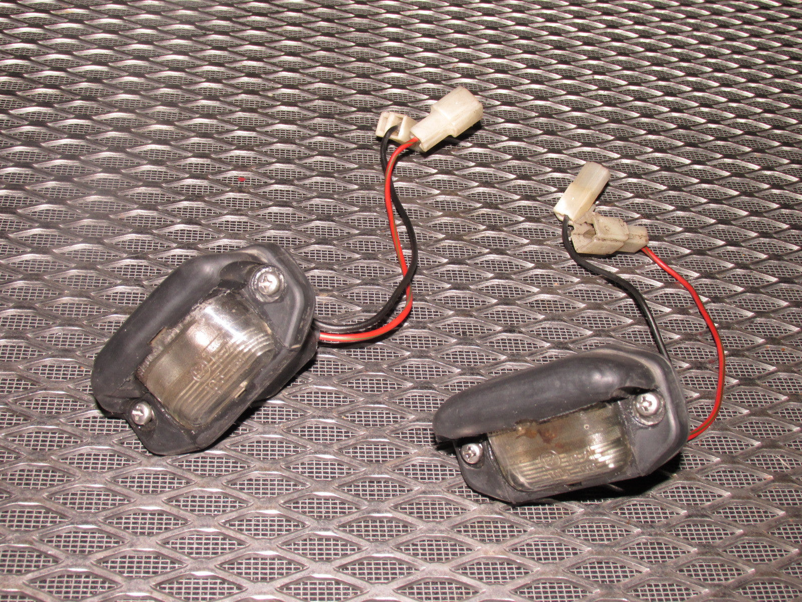 84 85 Mazda RX7 OEM Rear License Plate Light Lamp - Set