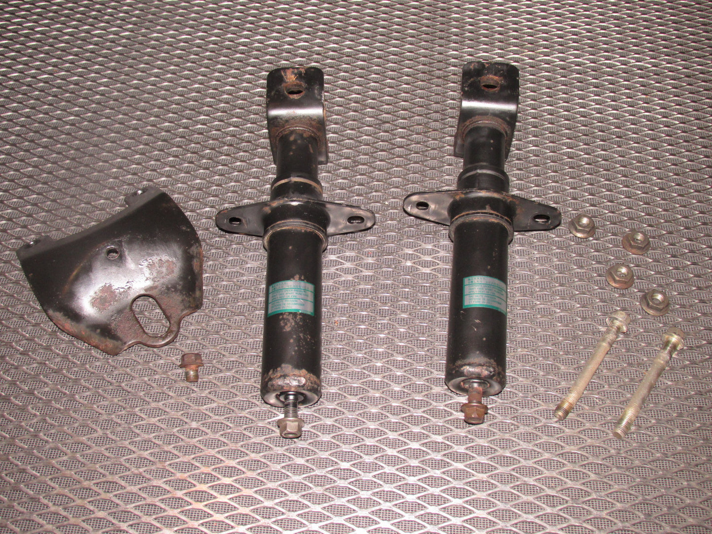 84 85 Mazda RX7 OEM Rear Bumper Reinforcement Bar Mounting Bracket - Set