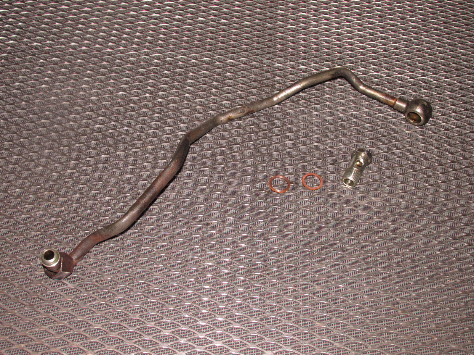 84 85 Mazda RX7 OEM Engine Oil Cooler & Adapter Line - 12A