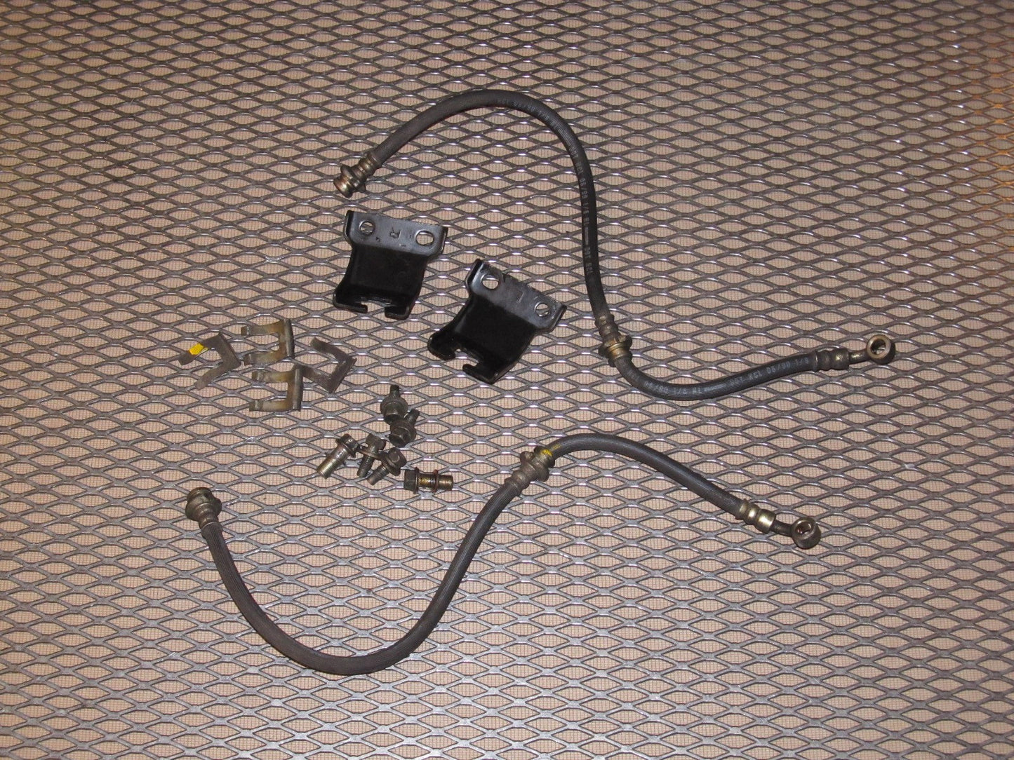 91 92 93 94 Nissan 240SX OEM Front Brake Hose & Bracket