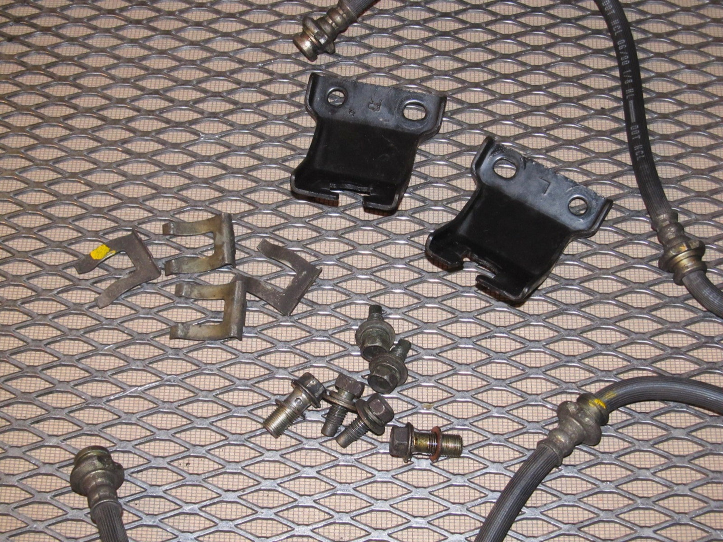91 92 93 94 Nissan 240SX OEM Front Brake Hose & Bracket