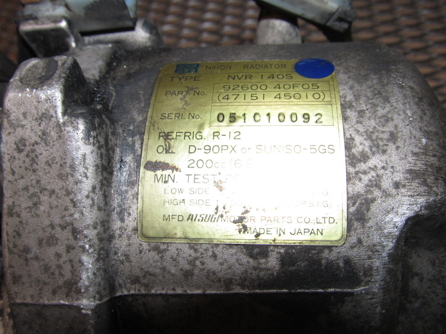 89 90 Nissan 240SX OEM A/C Compressor & Clutch