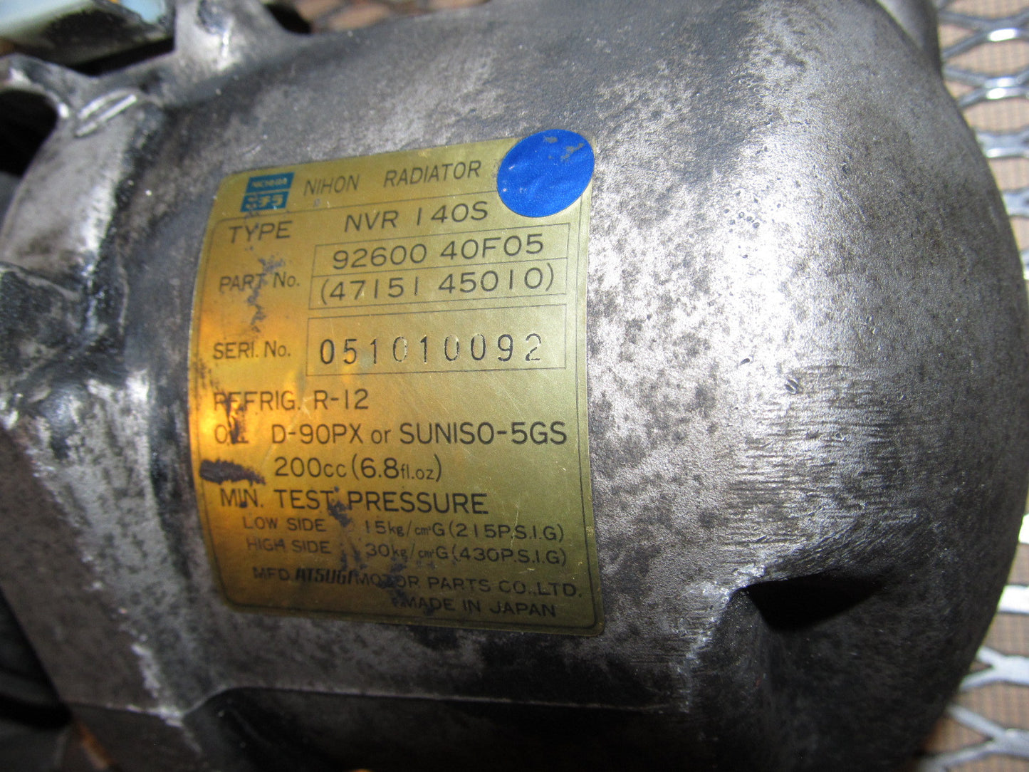 89 90 Nissan 240SX OEM A/C Compressor & Clutch