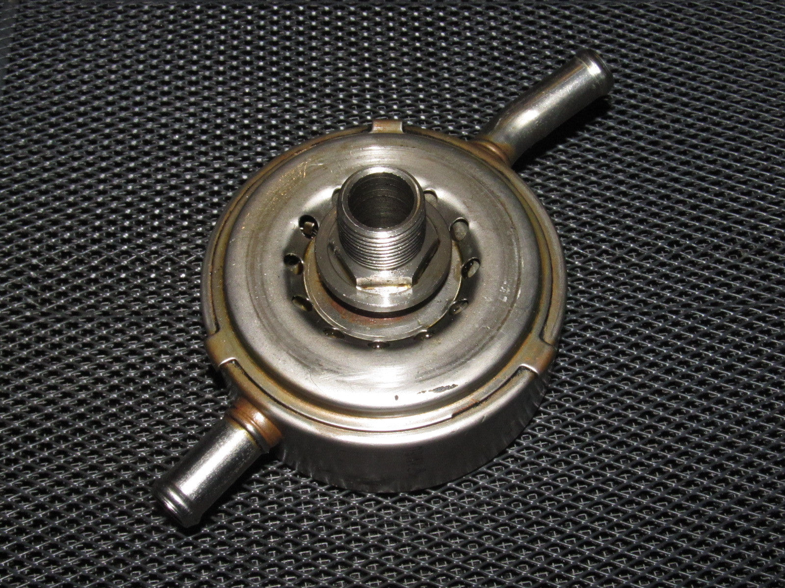 03-04 Infiniti G35 Sedan OEM Engine Oil Filter Adapter Cooler Block