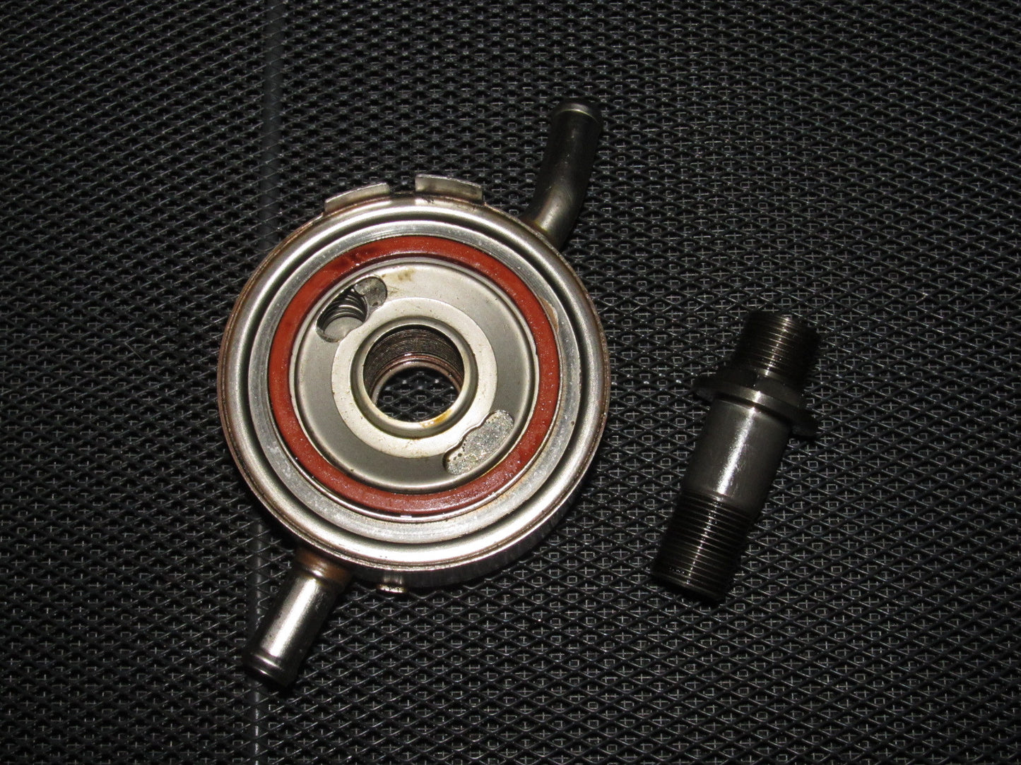 03-04 Infiniti G35 Sedan OEM Engine Oil Filter Adapter Cooler Block