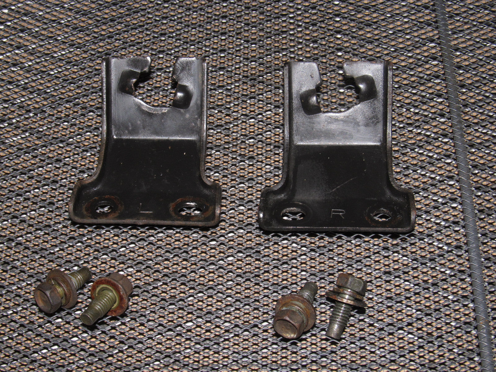 89 90 Nissan 240SX OEM Front Brake Hose Bracket Holder - Set
