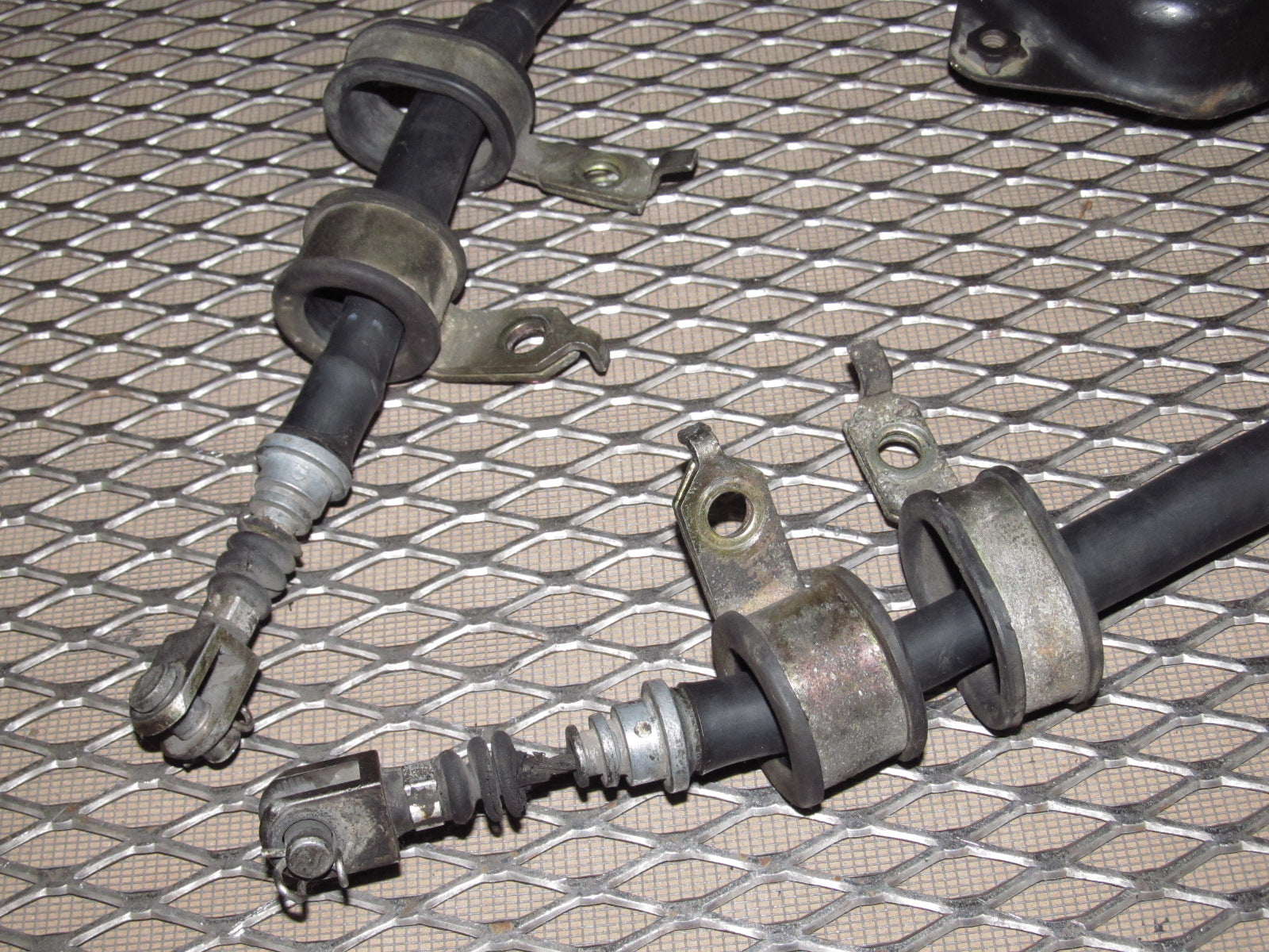 85 86 Toyota MR2 OEM Parking Brake Cable & Bracket Set