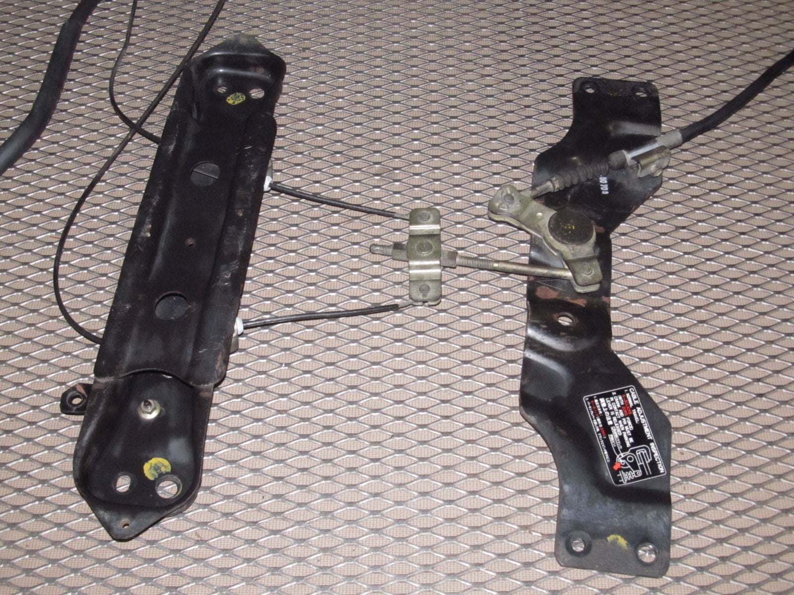 85 86 Toyota MR2 OEM Parking Brake Cable & Bracket Set