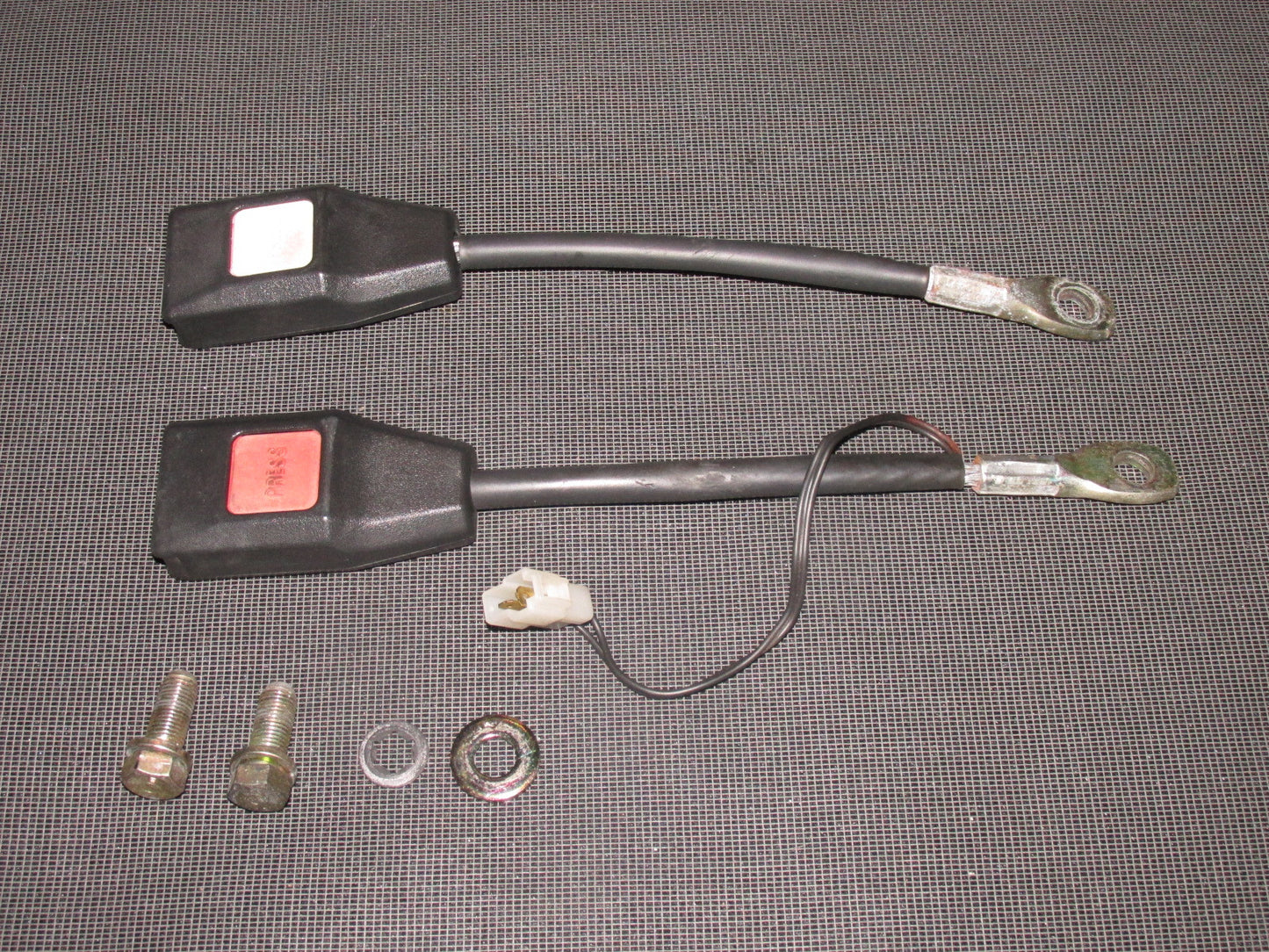 84 85 Mazda RX7 OEM Front Seat Belt Buckle Receiver - Set