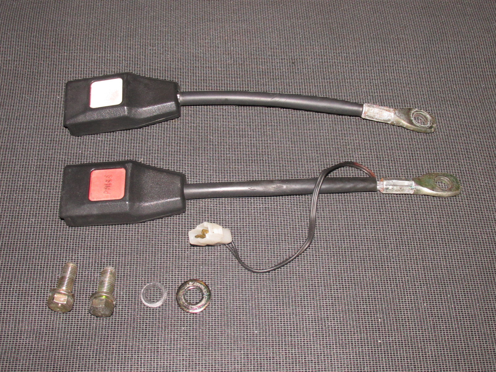84 85 Mazda RX7 OEM Front Seat Belt Buckle Receiver - Set