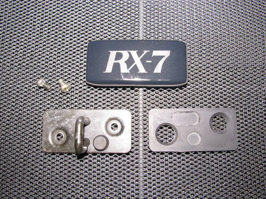 84 85 Mazda RX7 OEM Hatch Door Trunk Emblem & Latch Striker