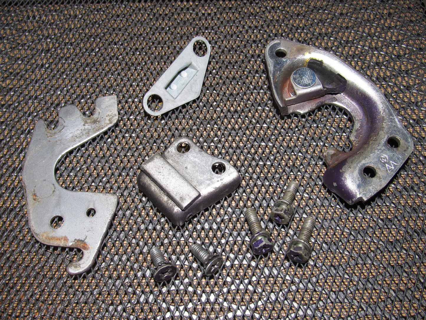 72 73 Datsun 240z OEM Door Latch Striker Bracket - Left Set