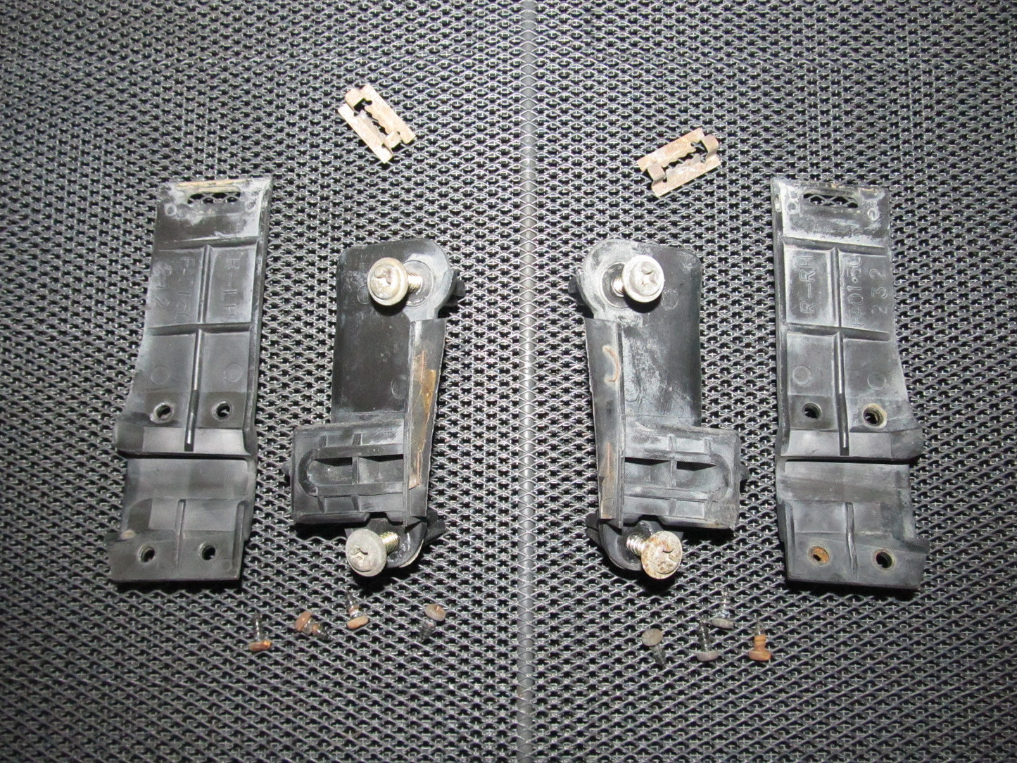 84 85 Mazda RX7 OEM Rear Bumper Mounting Bracket - Set