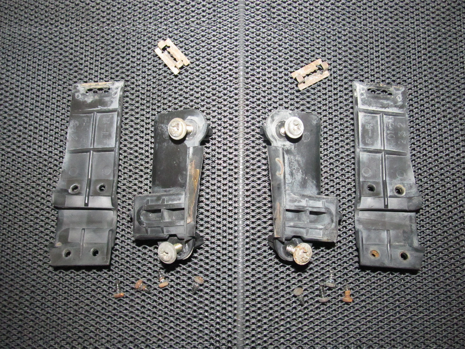 84 85 Mazda RX7 OEM Rear Bumper Mounting Bracket - Set