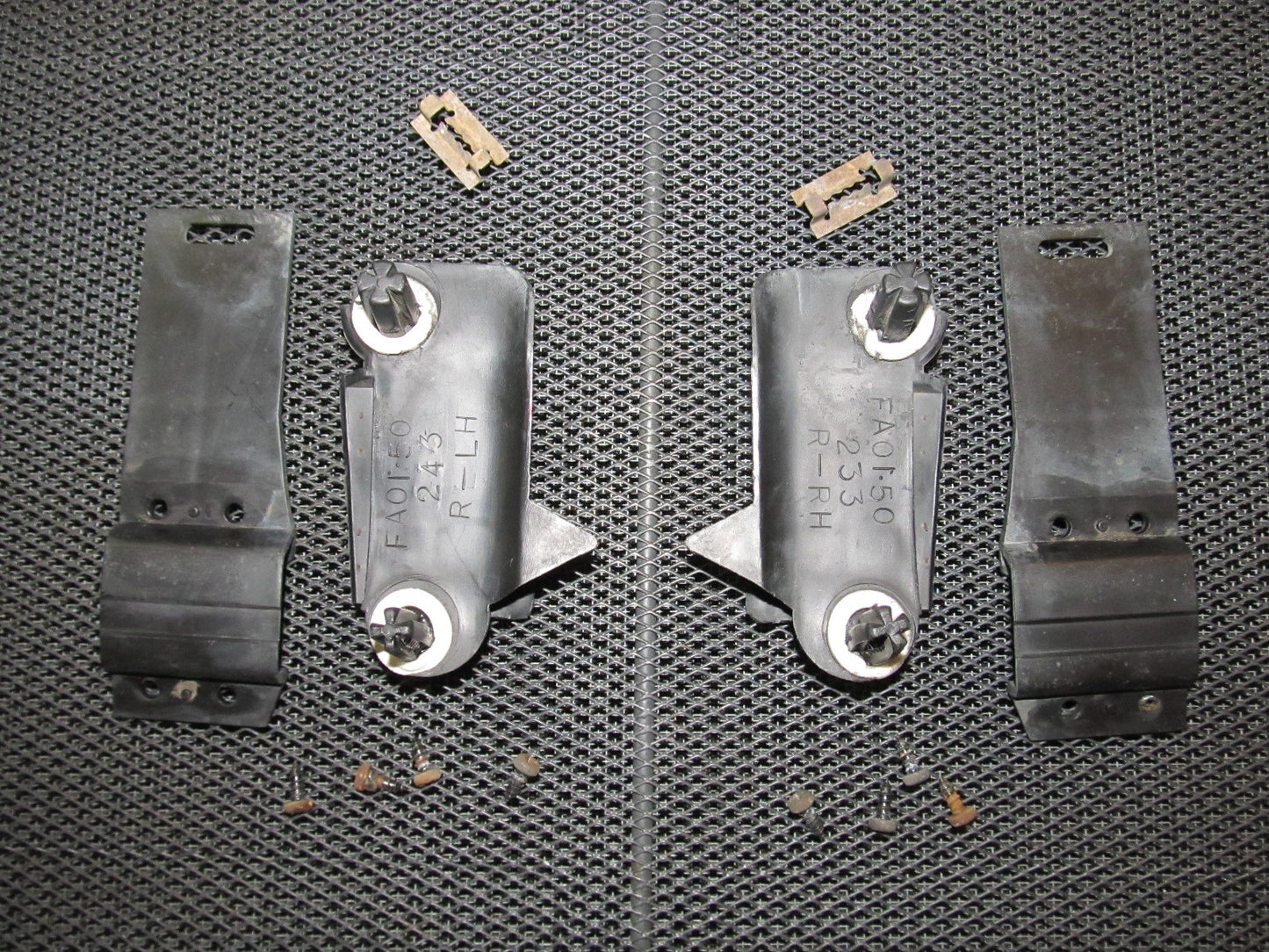 84 85 Mazda RX7 OEM Rear Bumper Mounting Bracket - Set