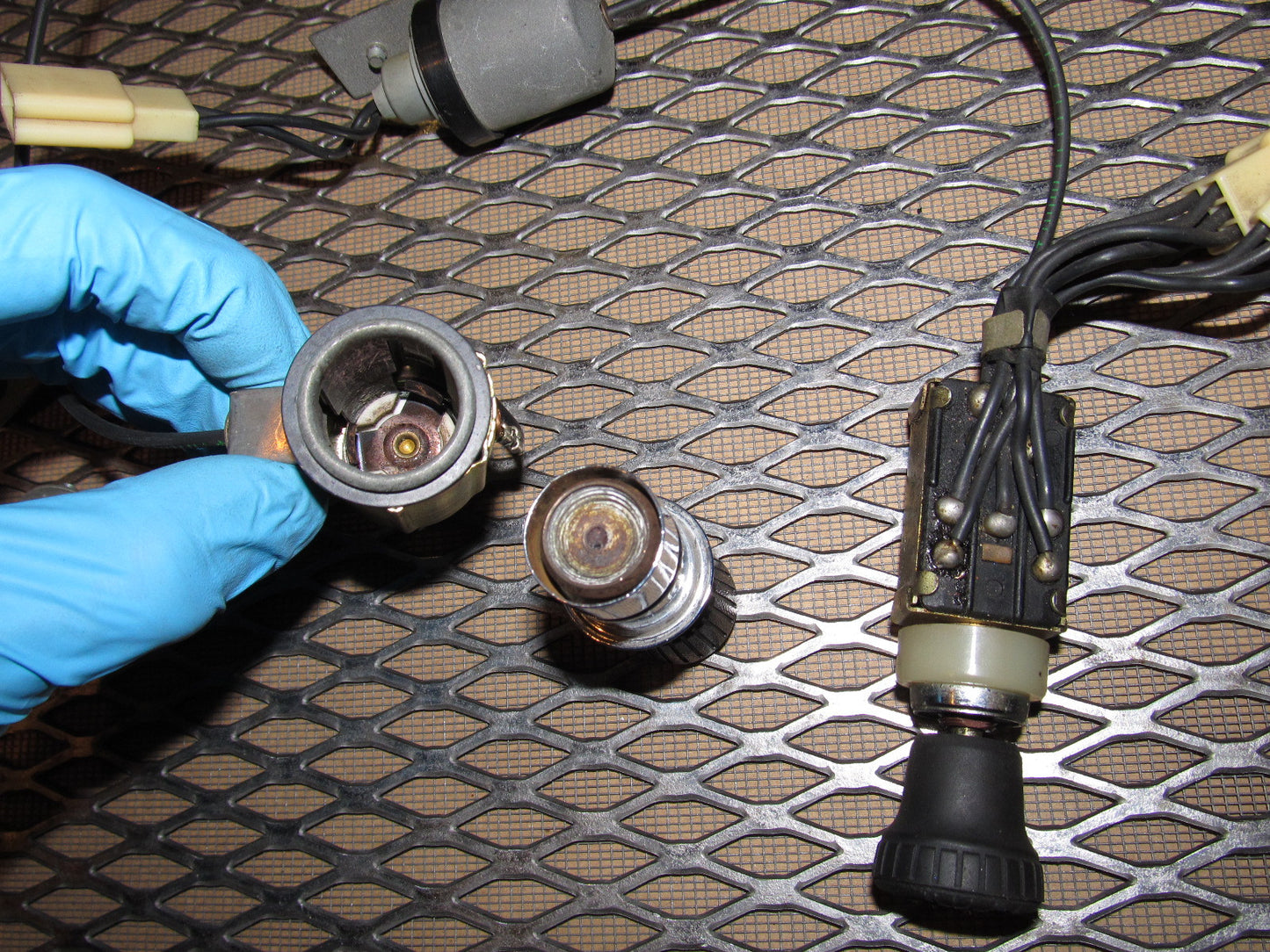 72 73 Datsun 240z OEM Hazard Switch & Lighter & 12 Volt Adapter