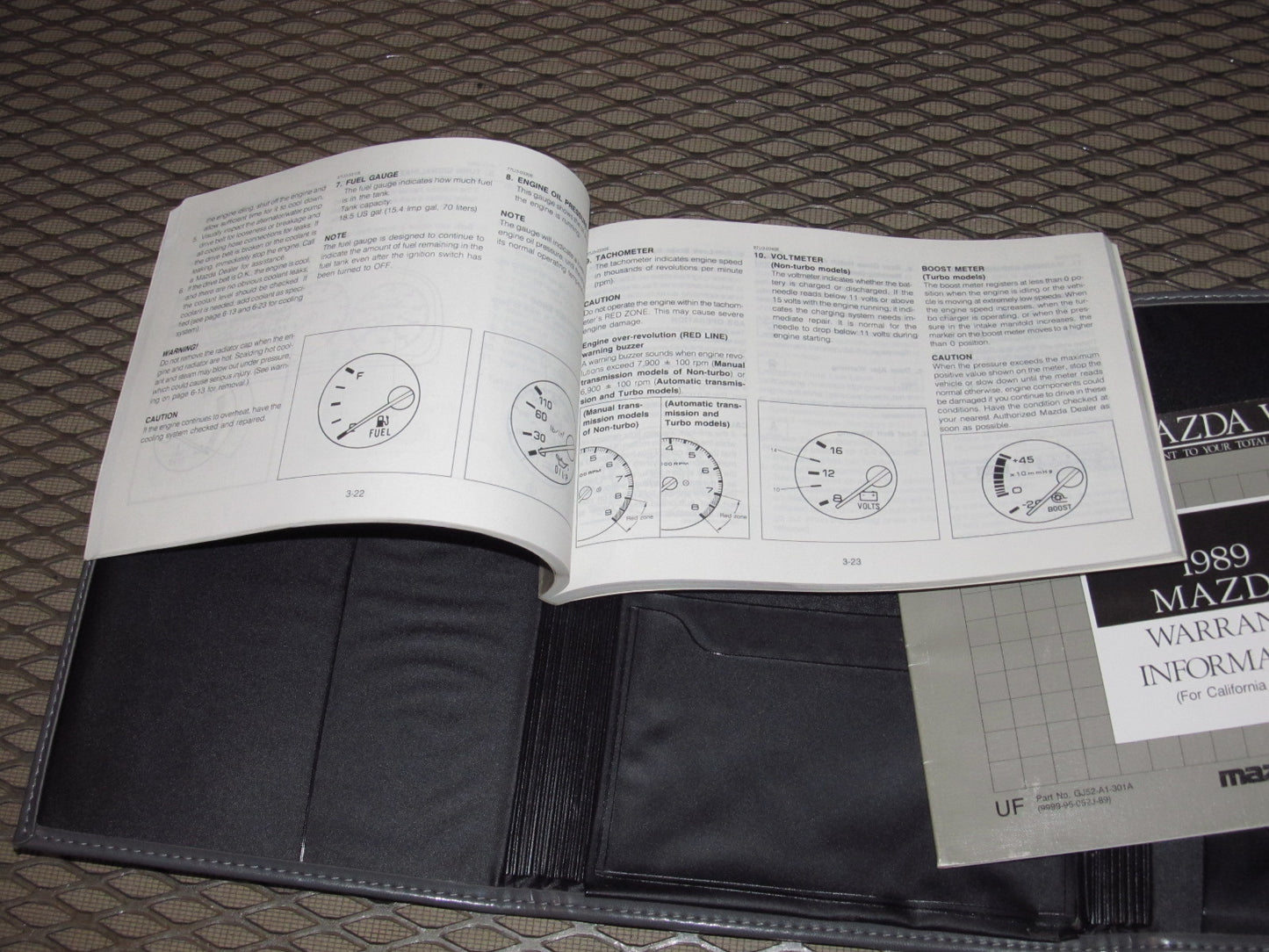 1989 Mazda RX7 OEM Owners Manual