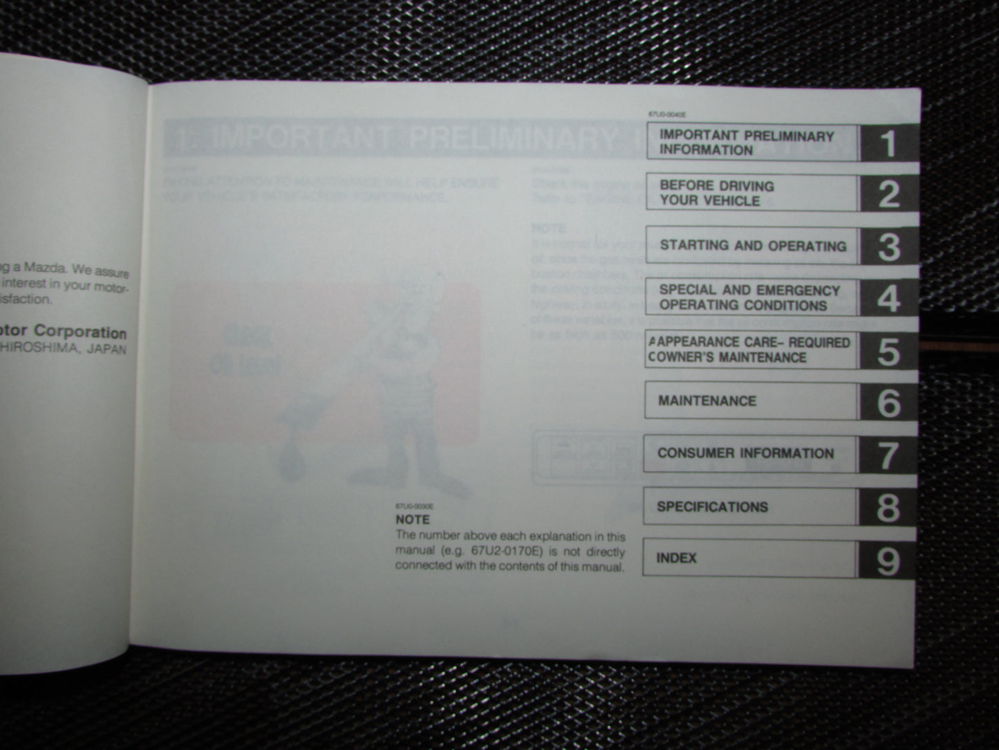 Mazda RX7 (1987) Owners Manual