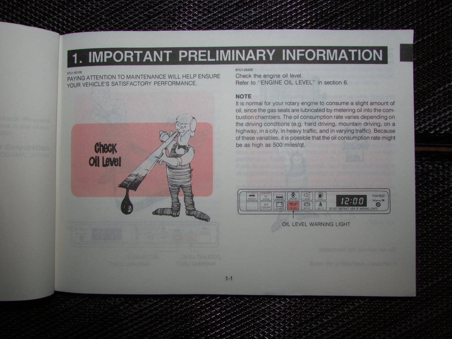 Mazda RX7 (1987) Owners Manual