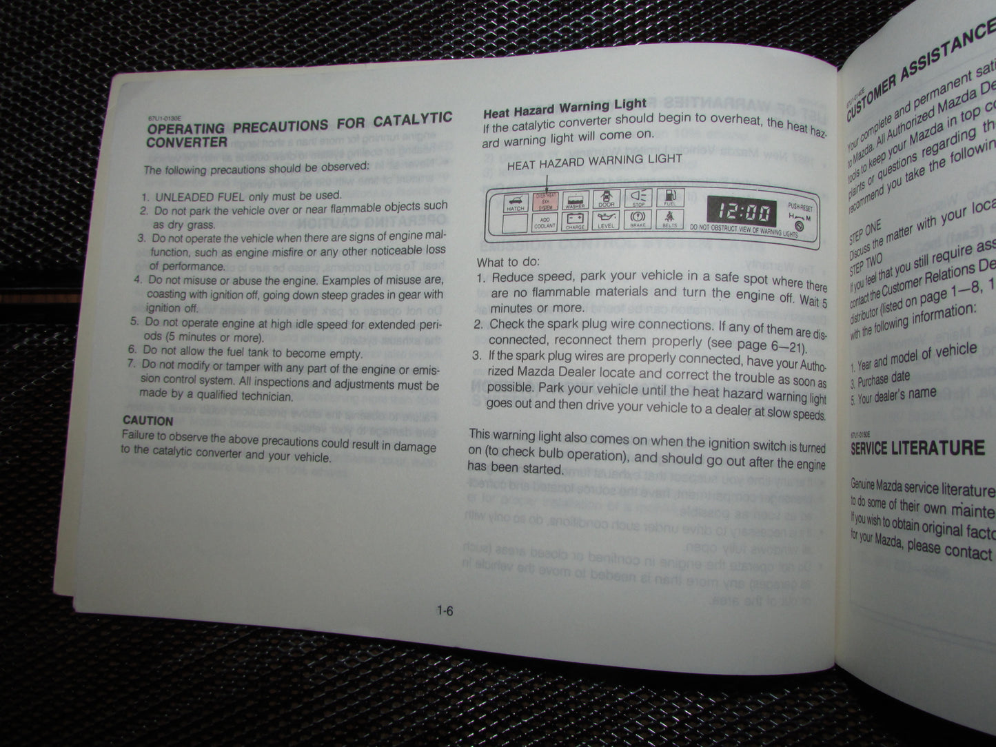 Mazda RX7 (1987) Owners Manual
