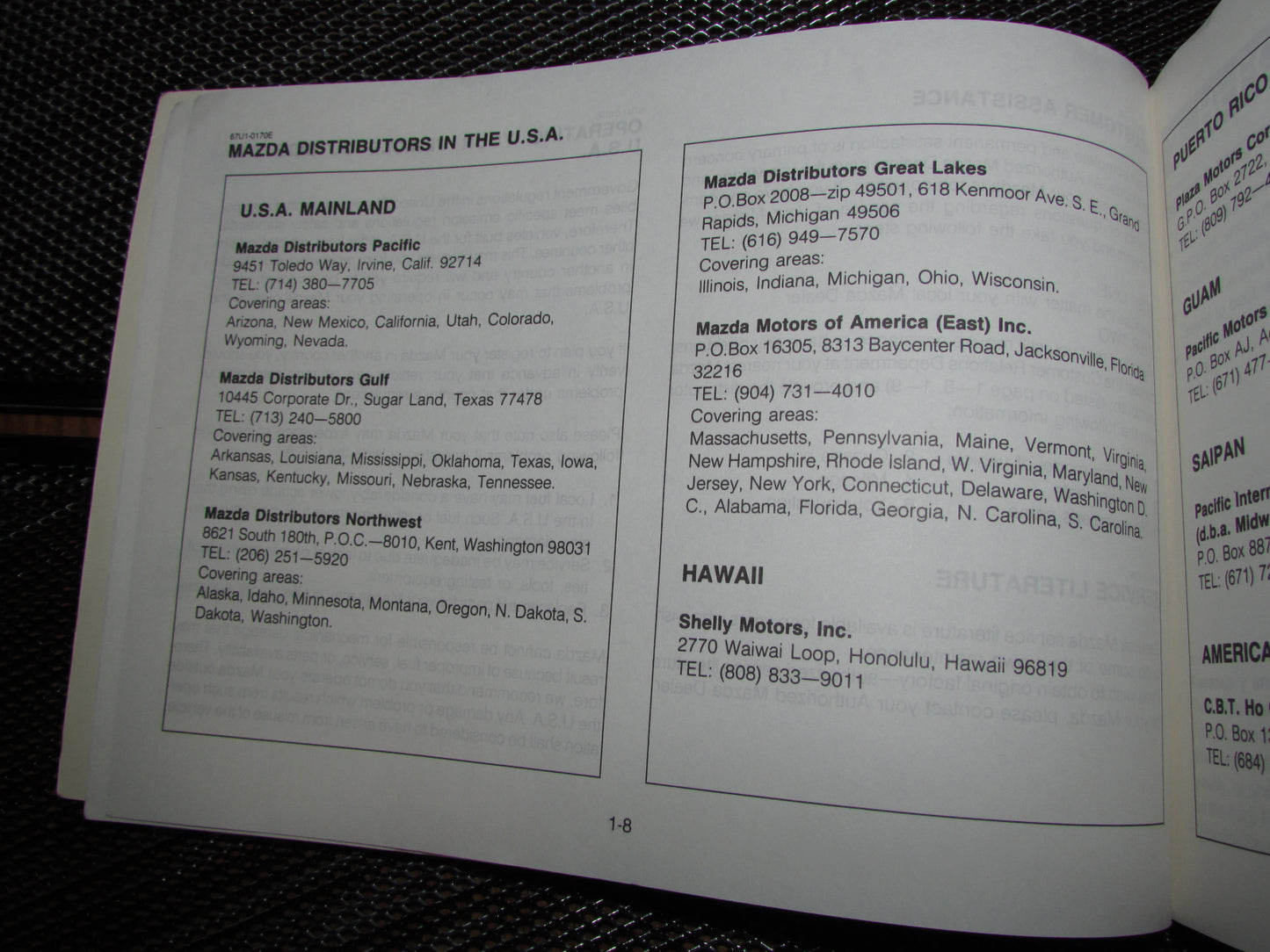 Mazda RX7 (1987) Owners Manual