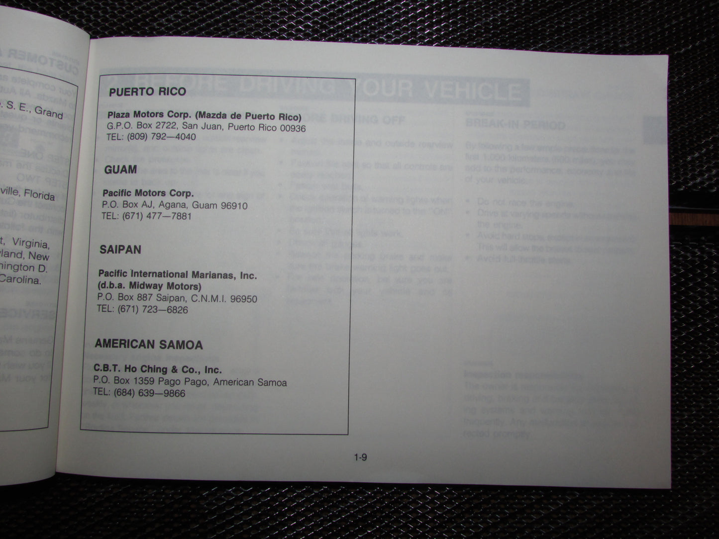 Mazda RX7 (1987) Owners Manual